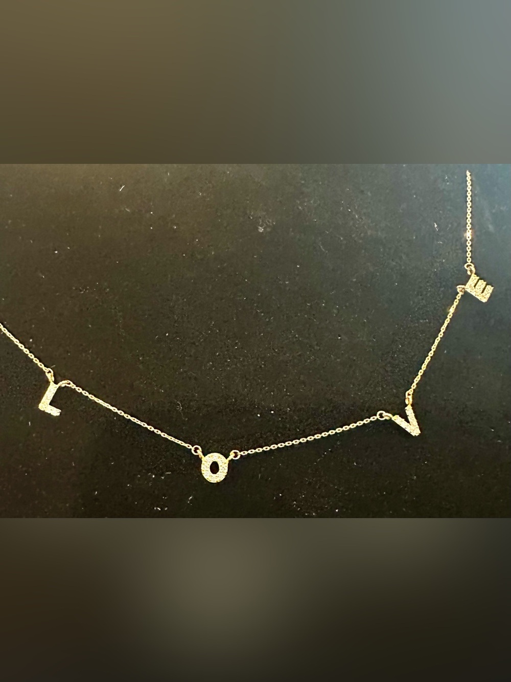 New Solid 14K Gold LOVE necklace 14K gold diamond love necklace cz real gold